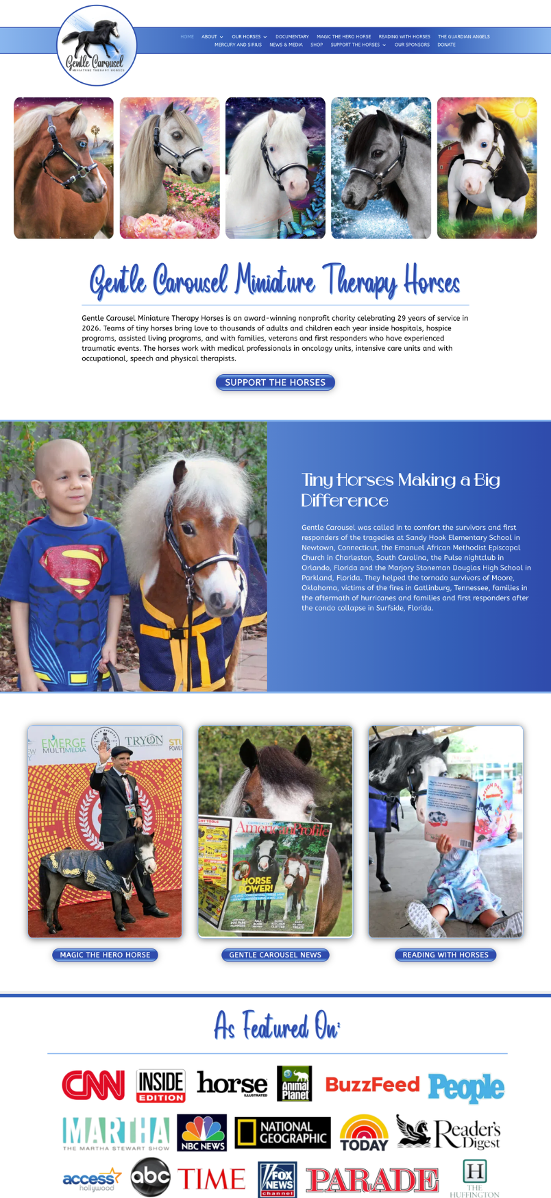 Gentle Carousel Miniature Therapy Horses website