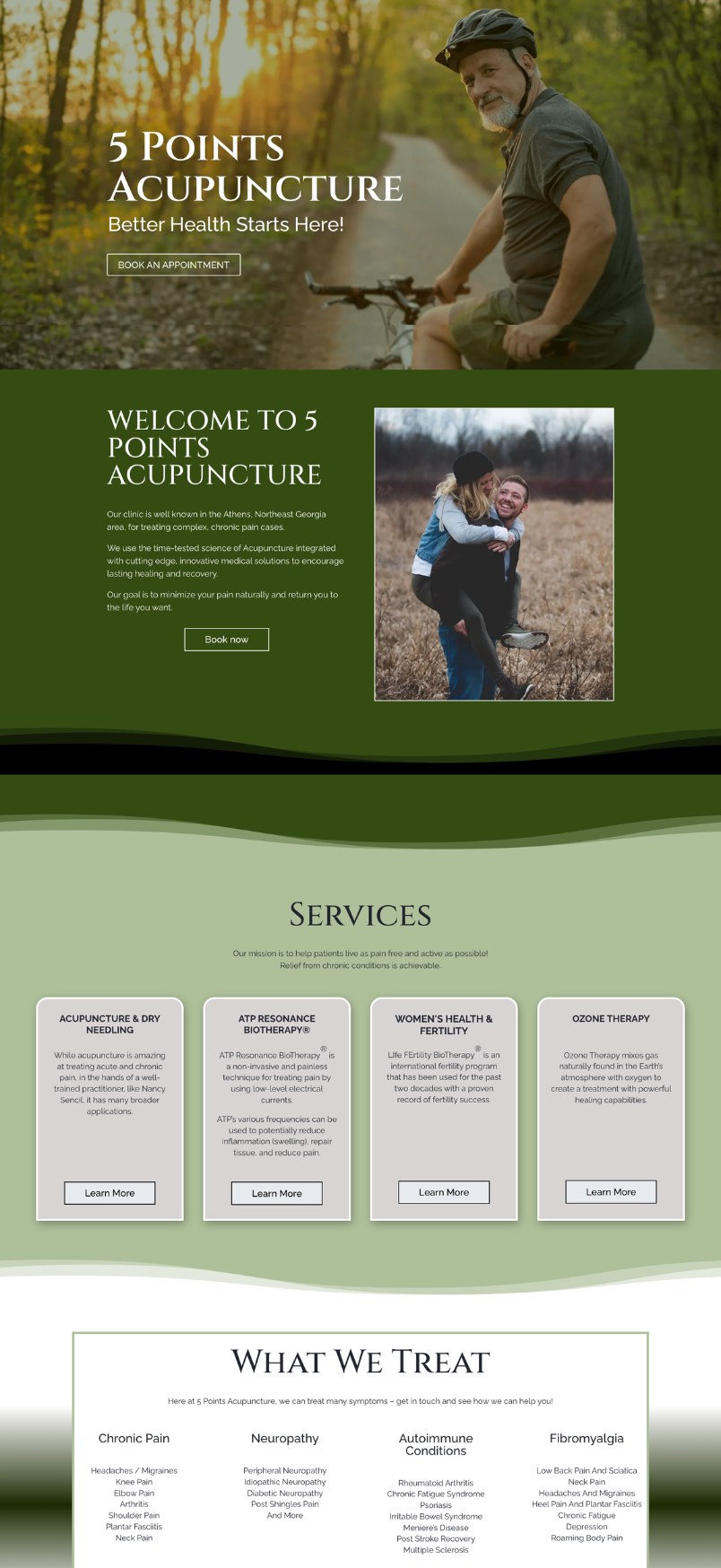5 Points Acupuncture — website by Clayton Method