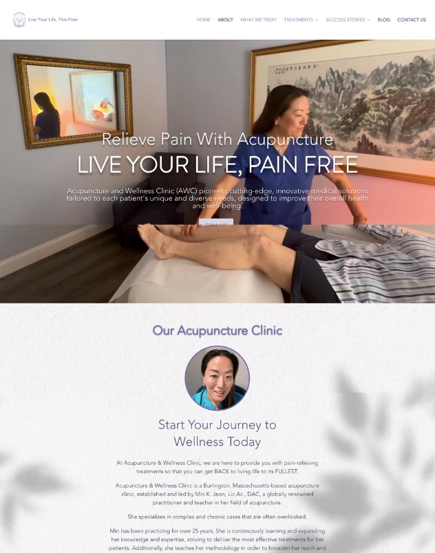 An acupuncture clinic website I built